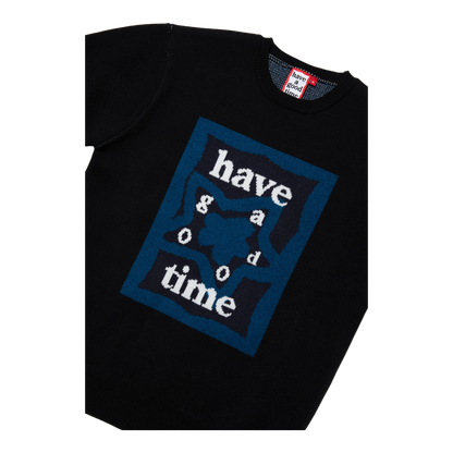 HAVE A GOOD TIME KNIT SWEATER BLACK