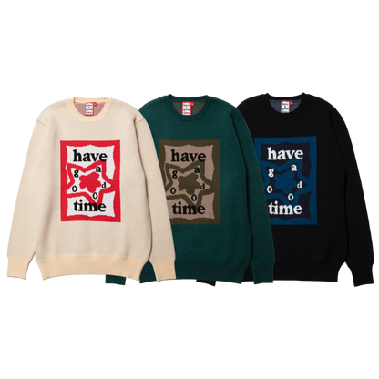 HAVE A GOOD TIME KNIT SWEATER MILITARY GREEN