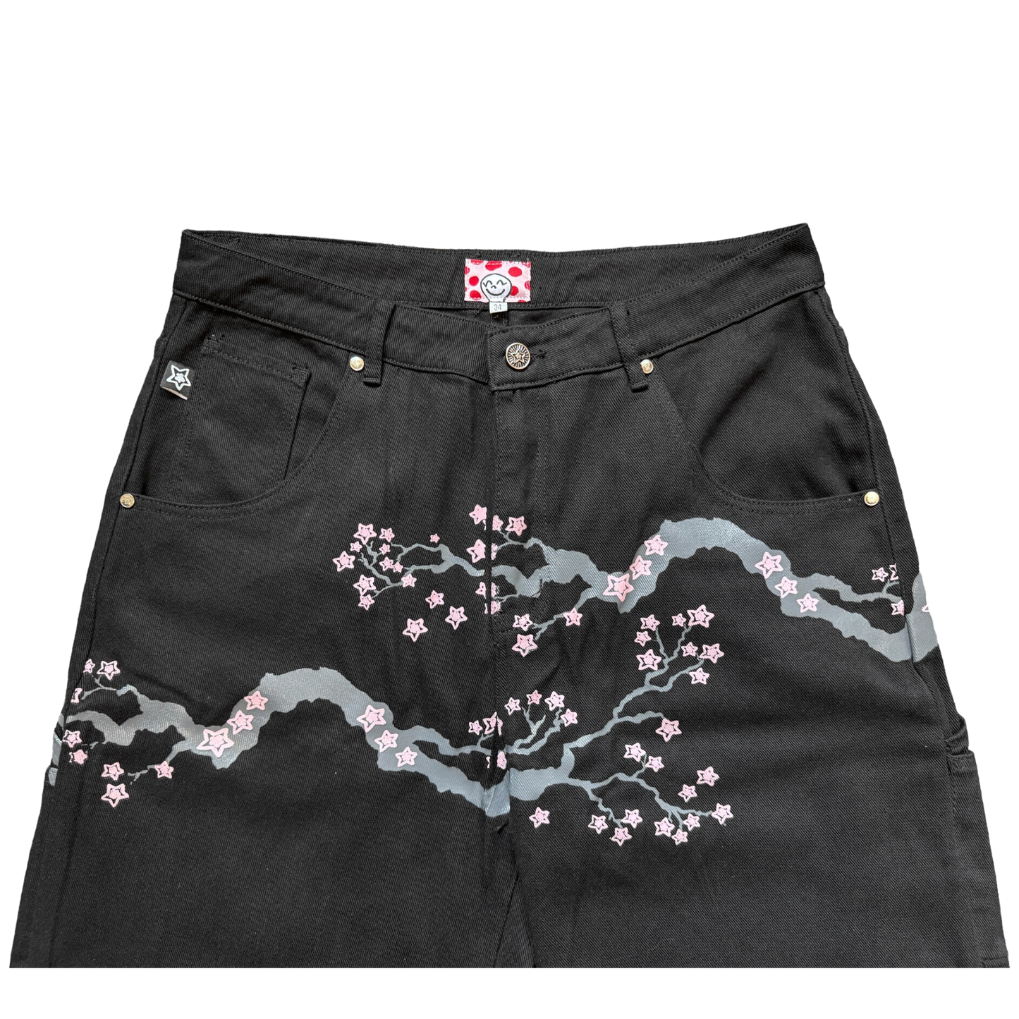 black cherry blossom jeans