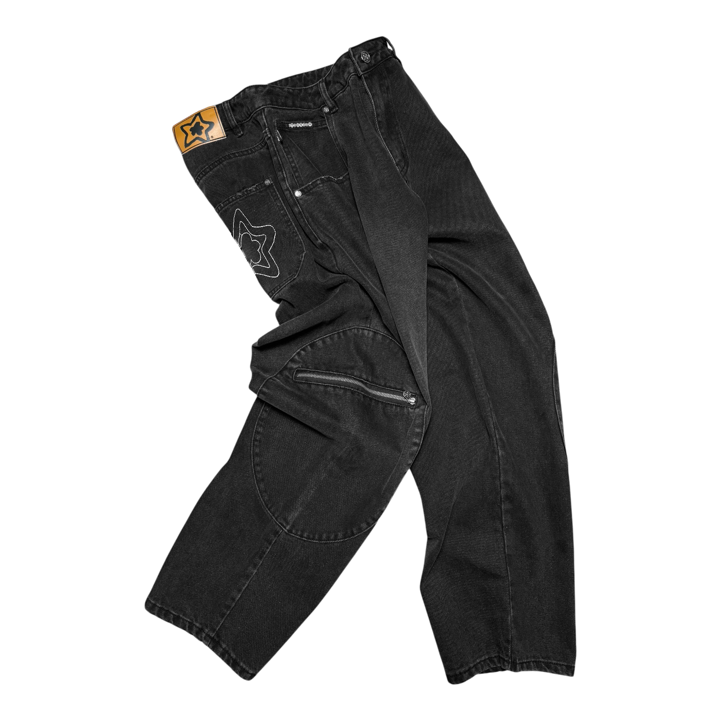 CIRCLE CARGO JEANS BLACK