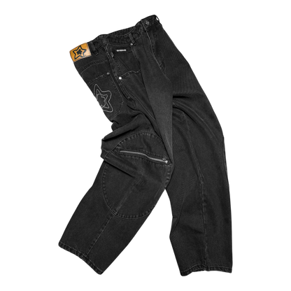 CIRCLE CARGO JEANS BLACK
