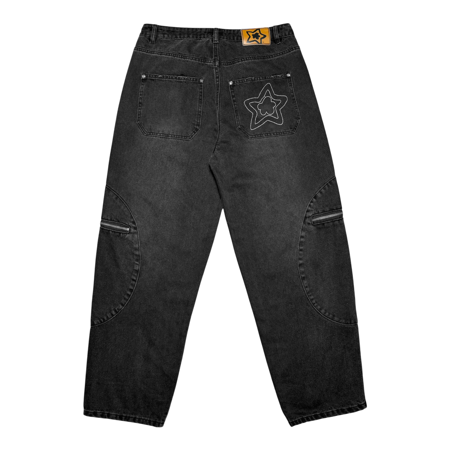 CIRCLE CARGO JEANS BLACK
