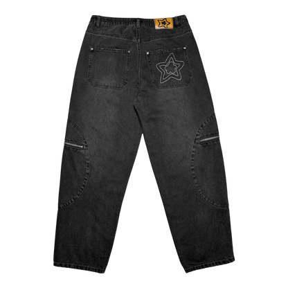 CIRCLE CARGO JEANS BLACK