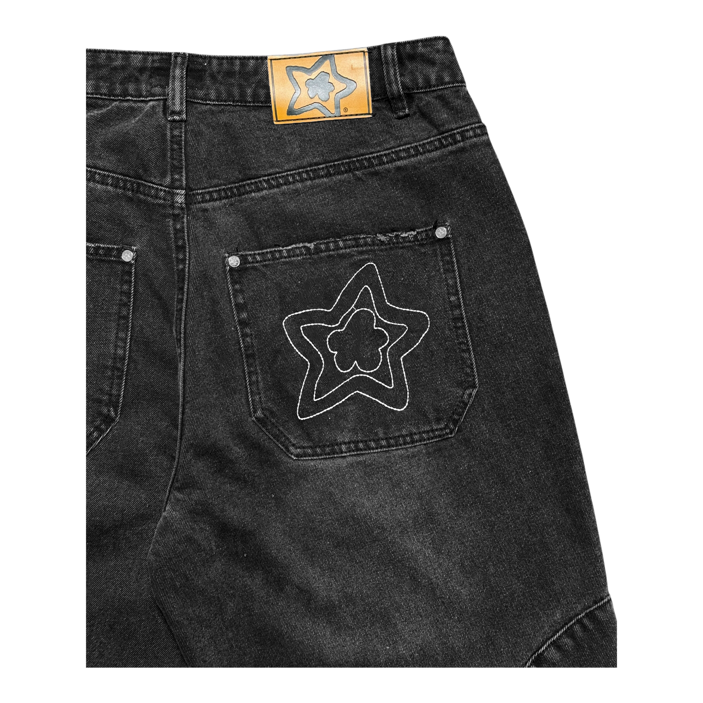 CIRCLE CARGO JEANS BLACK