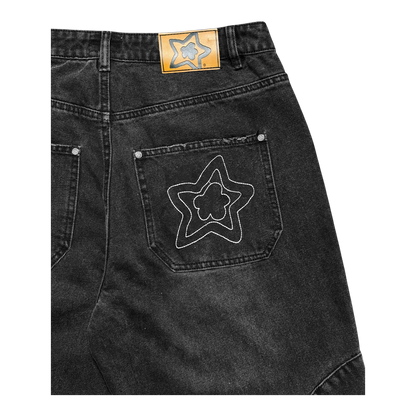 CIRCLE CARGO JEANS BLACK