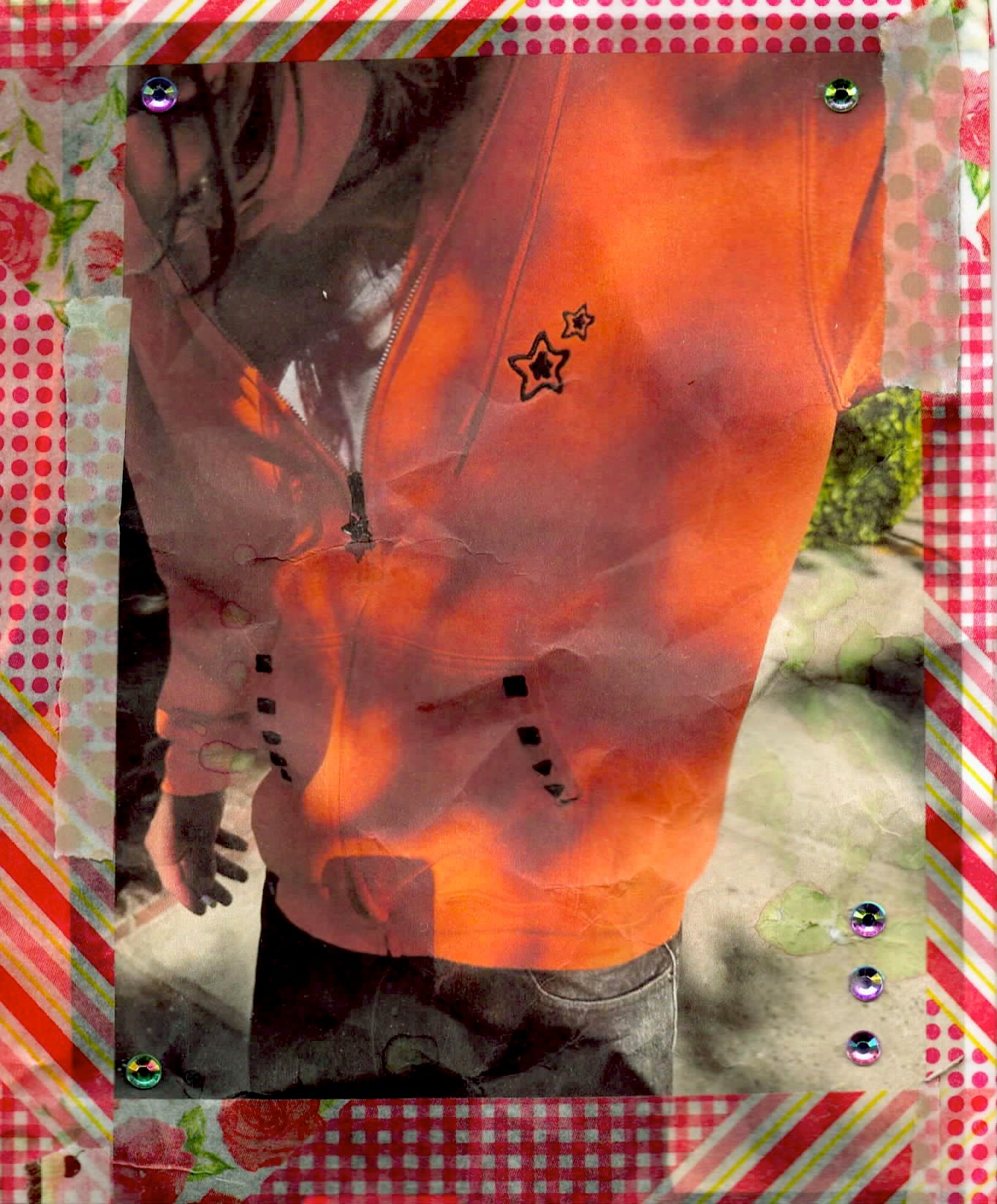 ORANGE ZIP UP HOODIE
