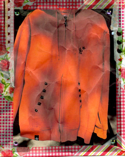 ORANGE ZIP UP HOODIE