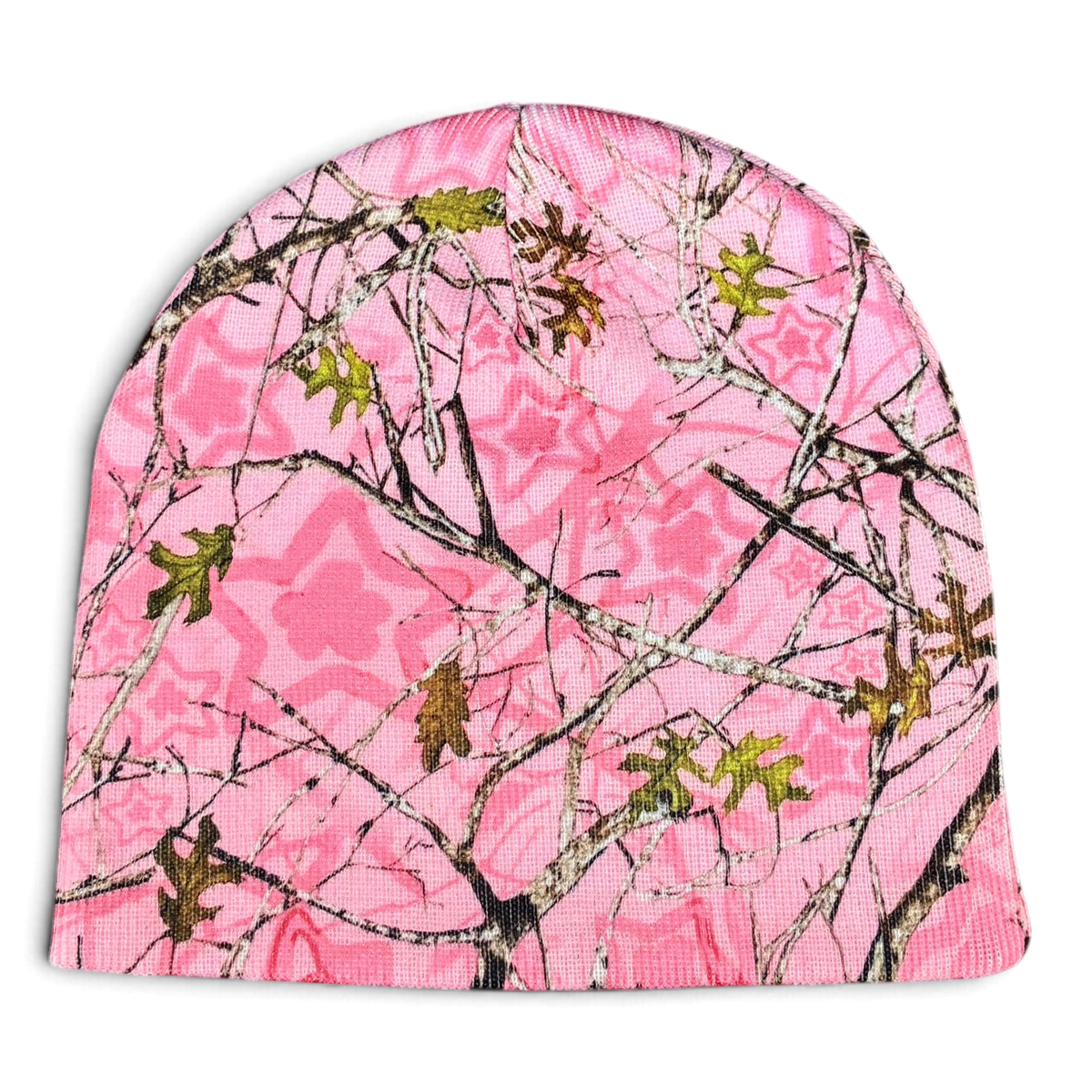 The Star Team pink Realtree camouflage skully beanie with a digital branch and star print pattern.