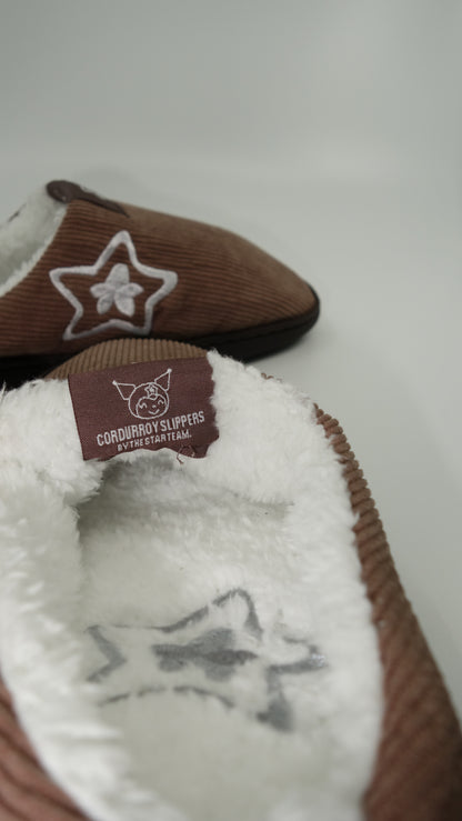 BROWN STAR SLIPPERS
